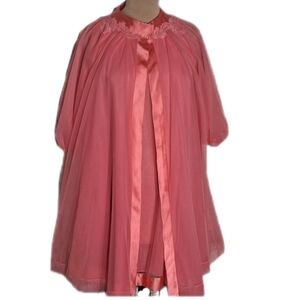 Gossard Artemis Vintage Pink Peignoire Set - Robe And Nightgown